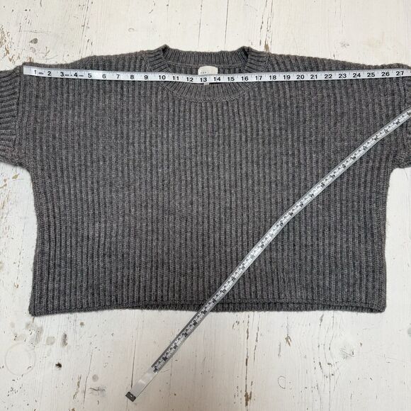 Dee Elly Sweater S Chunky Heavy Knit Ribbed Structured Pullover Cropped Gray - Picture 5 of 11